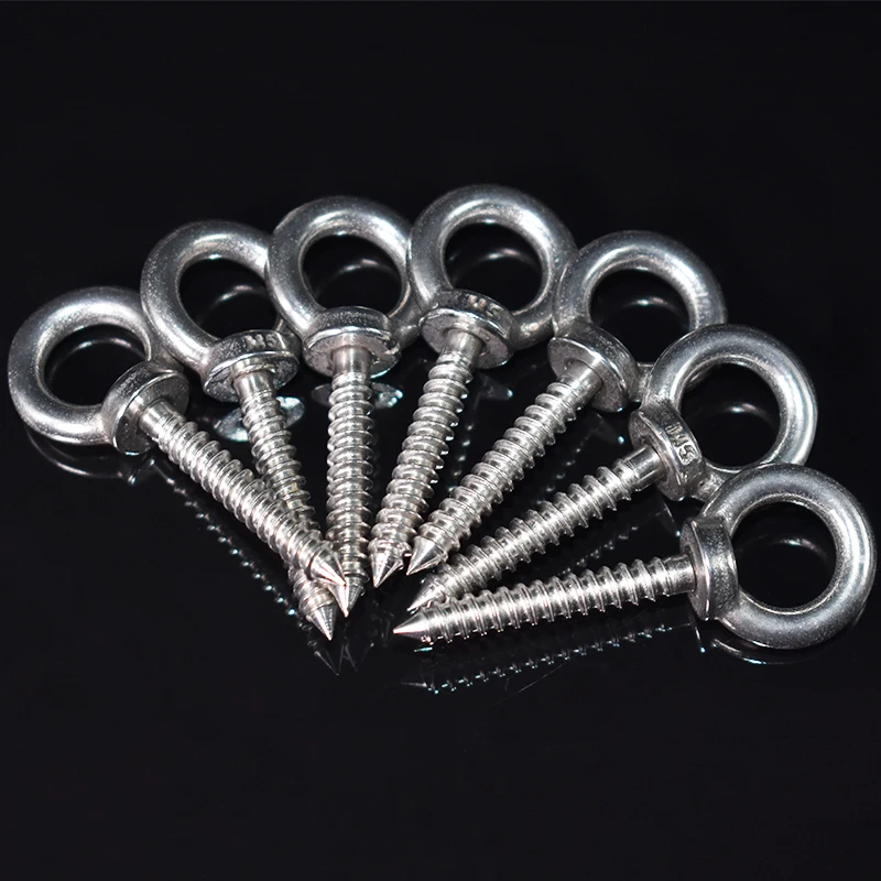 

M4 M5 M6 M8 M10 M12 304 Stainless Steel Eye Nut Self Tapping Screw Sheep Eye Round Ring Self Tapping Screw Hook
