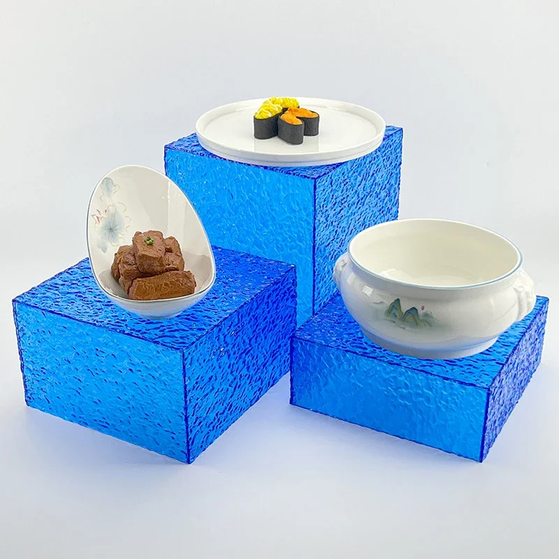 yesWater-Ripple Acrylic Dessert Display Stand – Acrylic Buffet Dessert Riser for Weddings, Parties, Catering, Storefront Display