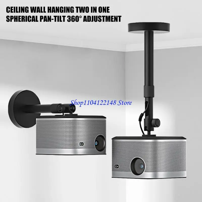 P9FA High Strength Ceiling Projector Holder 5KG Load Upgraded Spherical Joint And Flexible 1/4Inch Thread for Indoor Use
