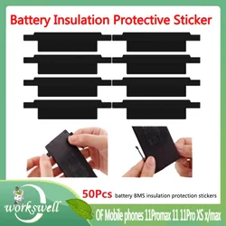 50Pcs Battery Insulation Stickers Insulation Protection Sticker Tape For Iphone Battery Small Board 13 Pro Max 11 12 7 8 X XS XS