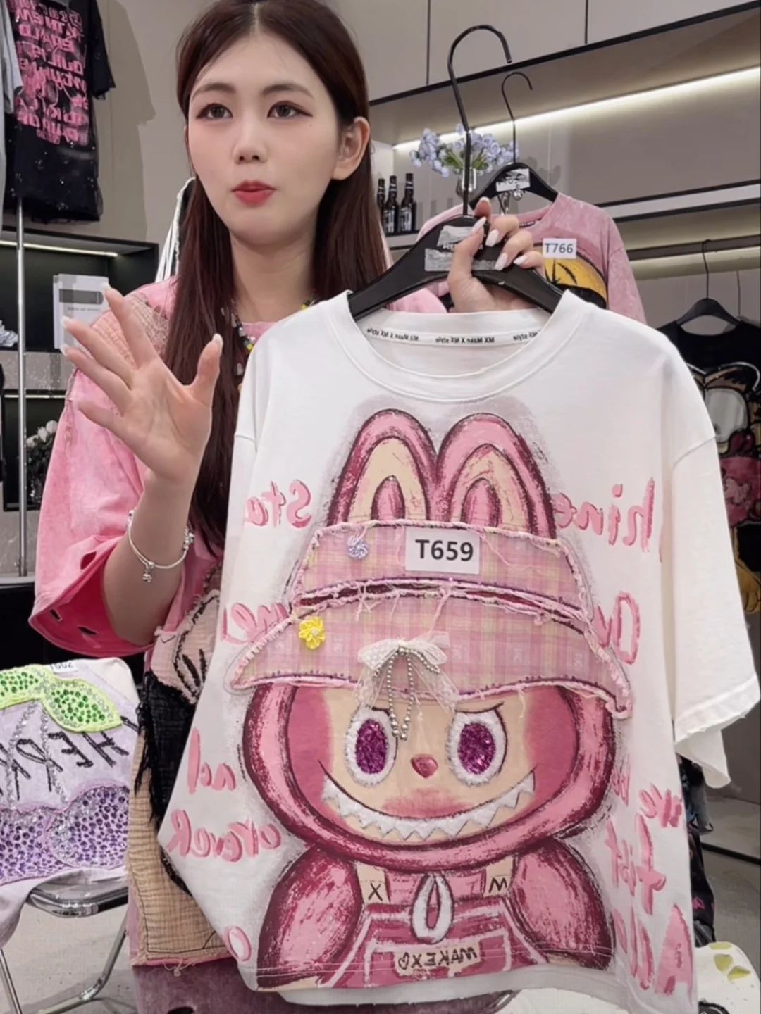 

Loose Summer ort Sve T irt Women's 2025 New SleComfortable Breathable Embroidered Patchwork Korean Sle Top Casualwear