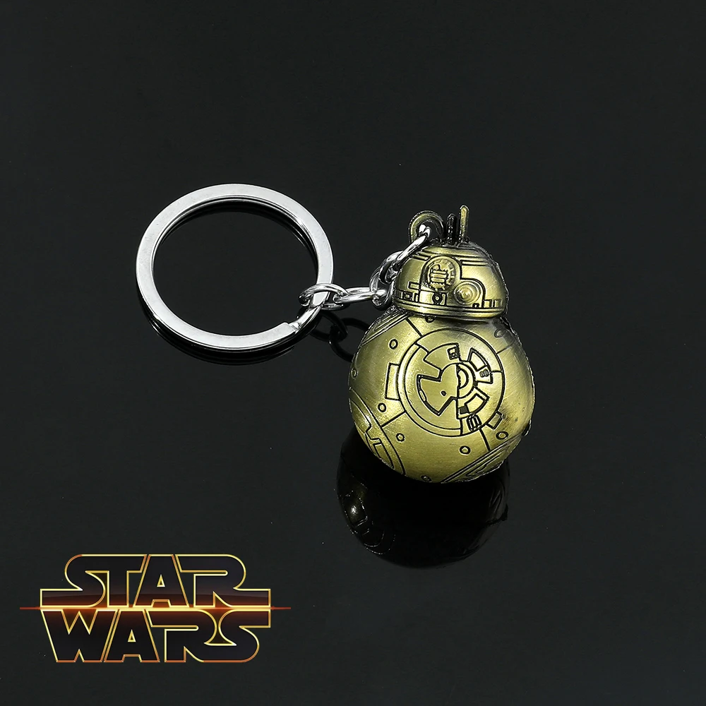 Disney Classic Movie Star Wars Figure Keychain Gourd Shape Robot BB-8 Metal Pendant Keyrings for Car Key Backpack Accessories