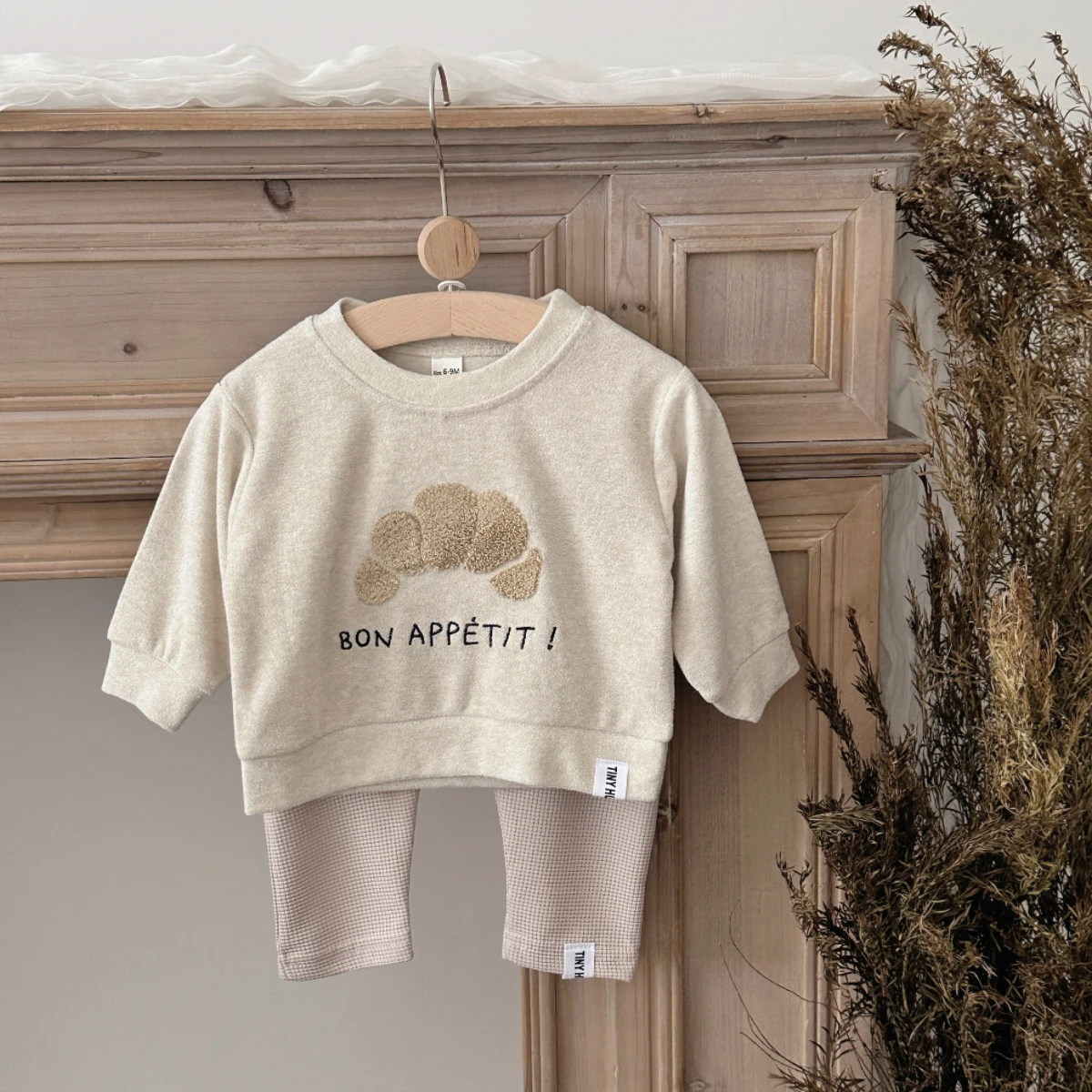 2Pcs/set Autumn New Baby Clothing Infant Clothes Sets Cow Horn Bun Towel Embroidery Top+Pants Set Newborn Baby Girls Boys Outfit 2