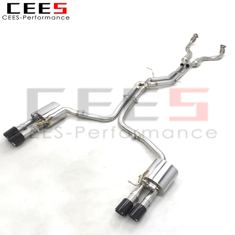 CEES Factory  Price T304 Stainless Steel Tuning Exhaust Catback For Audi S6/S7 C7 4.0T 2013-2018 Valve Muffler Exhaust Pipe