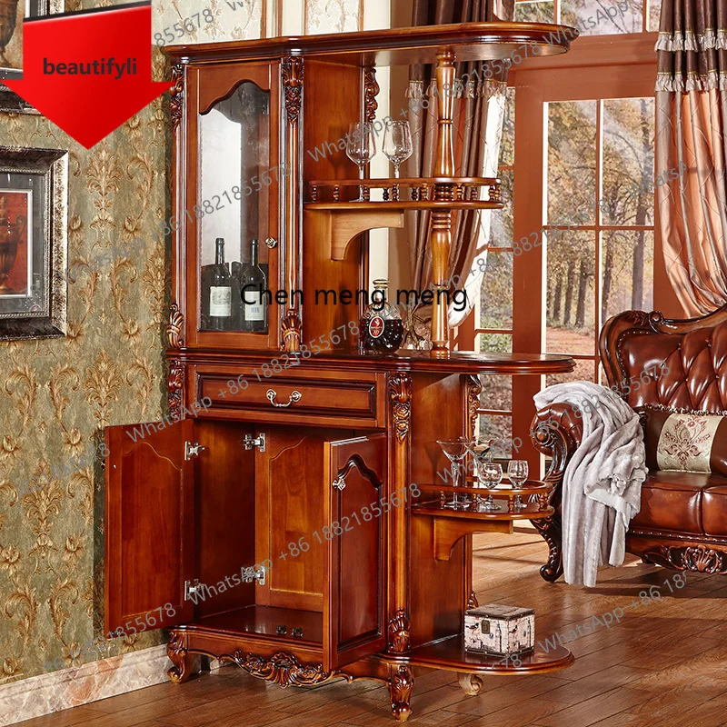X188 European solid wood room cabinet American entrance wine cabinet screen partition storage double-sided shoe cabinet