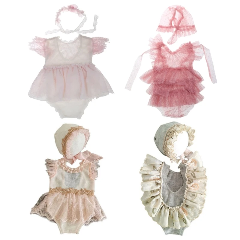 

2Pcs/Set Baby Hat+Romper Jumpsuit Newborn Photography Photo Props Costume Outfit