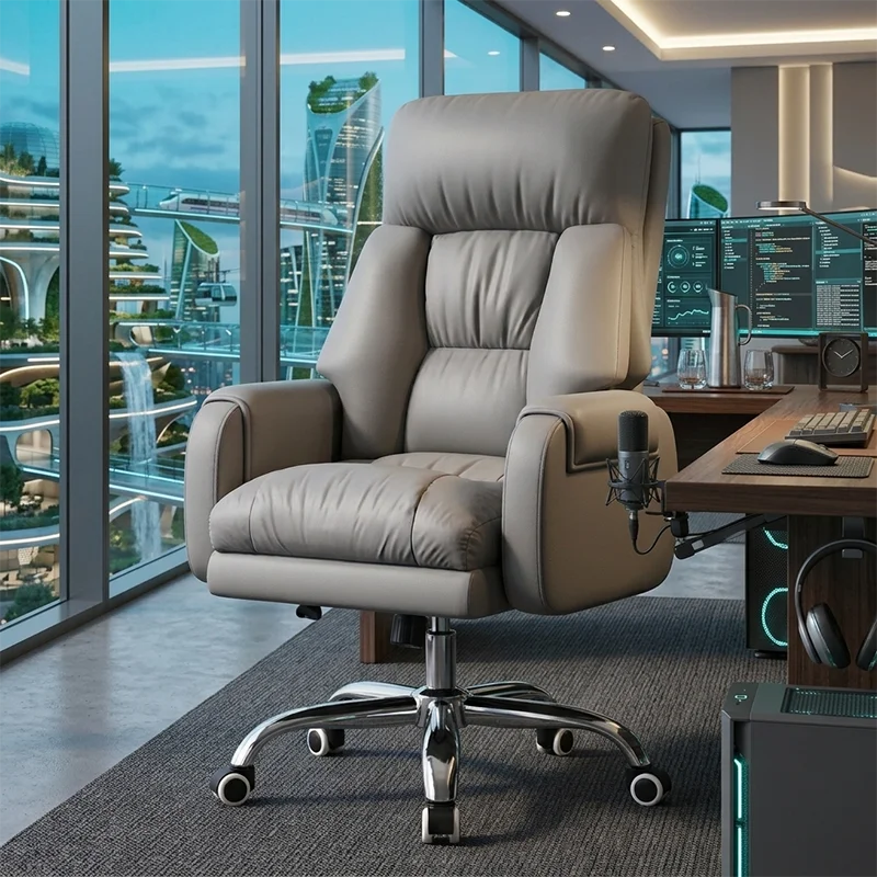 Cadeira Executiva Premium Confortável com Encosto Alto para Estudo em Casa, Design Moderno, Cadeira Ergonômica para Computador, Cadeiras de Escritório