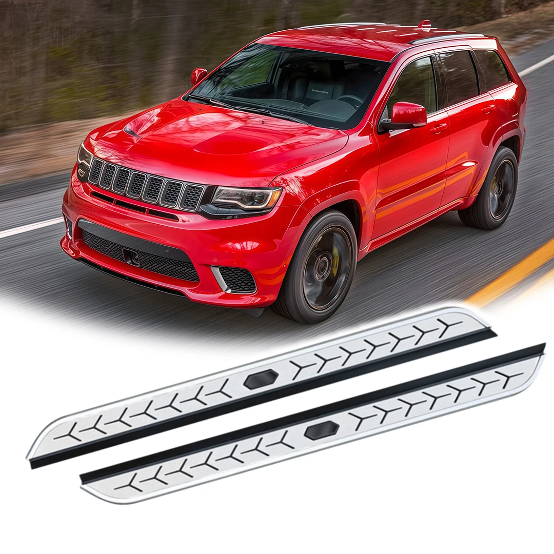 

2Pcs Aluminium Running Boards Side Step Pedal Fixed Foot Step Pedal Rail Board Stair Fits for Jeep Grand Cherokee 2011-2021