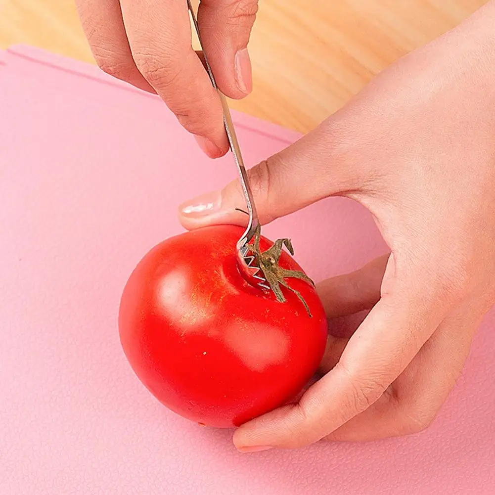 2Pcs Stainless Steel Tomato Corer Strawberry Pitter Multi-Function Vegetable Pineapple Eye Fruit Stem Remover Kitchen Tools view 5