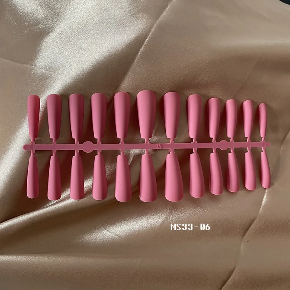 Manicure Long Ballerina False Nails French Pure Color Fake Nials Matte Detachable Nail Tips Women