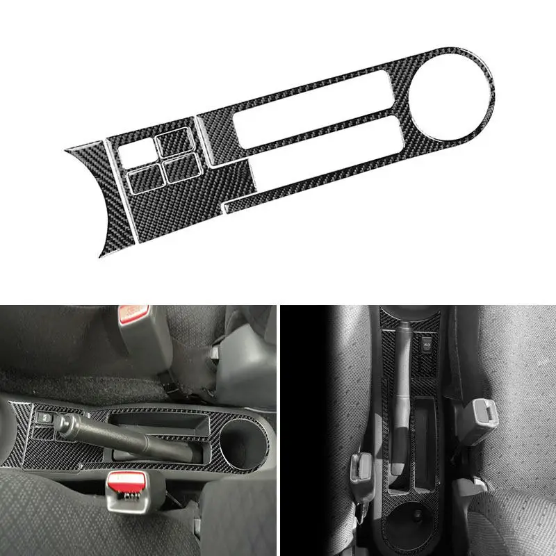 Car Interior Accessories For Toyota Yaris 2006 2007 2008 2009 2010 2011 Soft Carbon Fiber Central Handbrake Panel Trim Cover