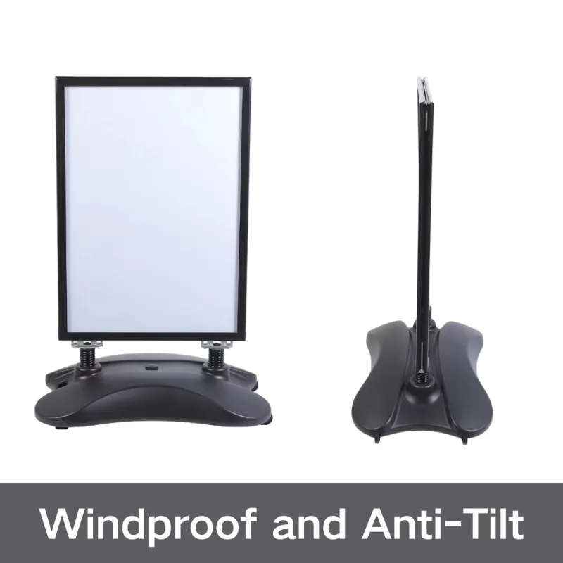 Floor-to-ceiling water-filled poster holder aluminum frame for retail store promotions