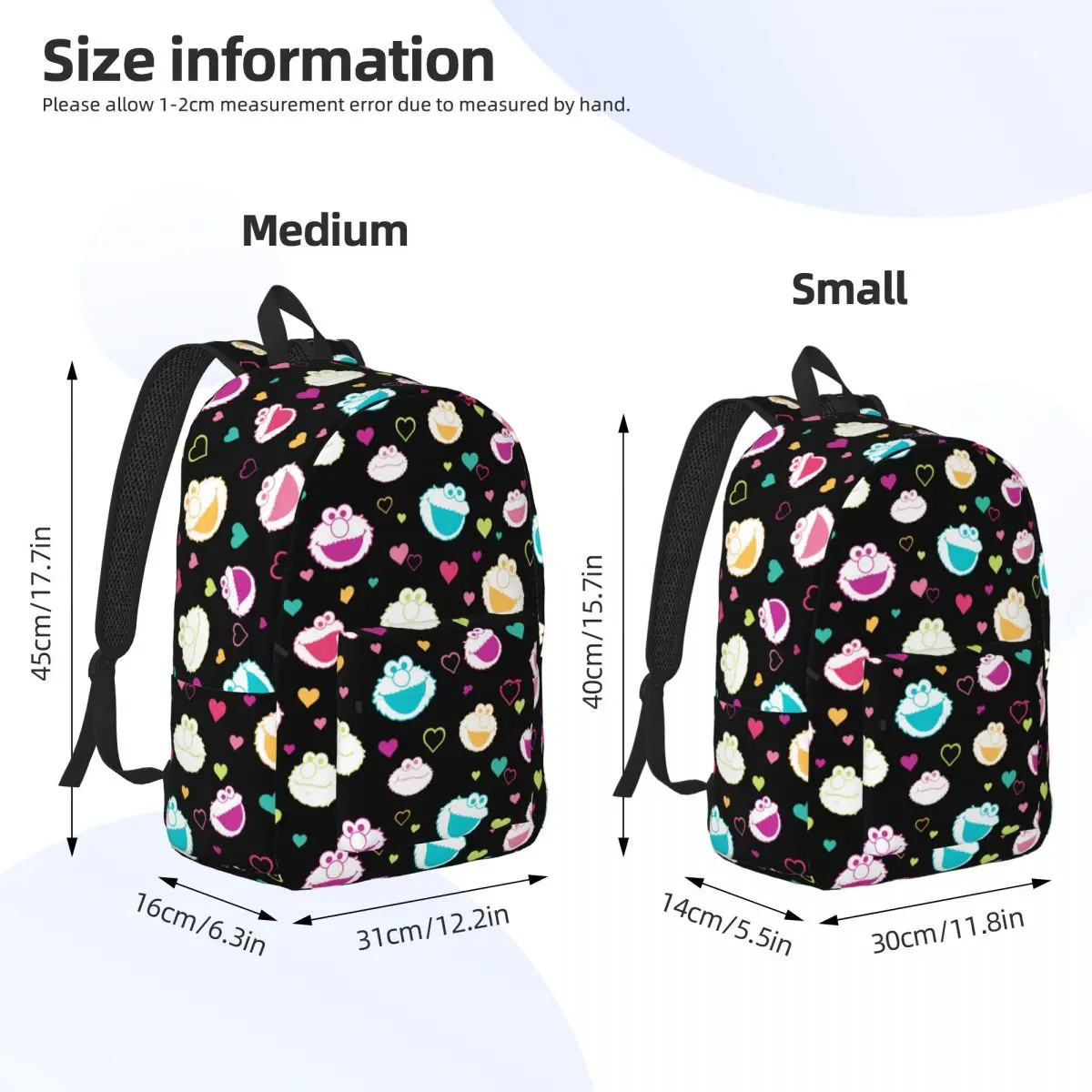 Sesamed-mochila streeteted para niño y niña, morral escolar con dibujos animados, para guardería, senderismo