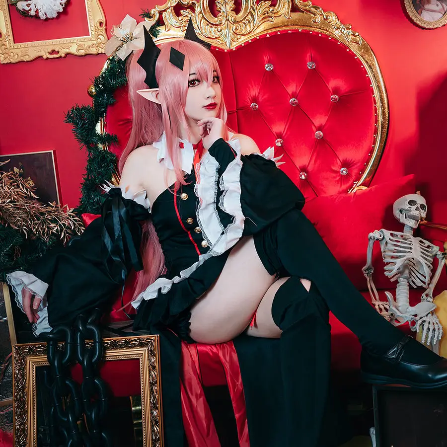 Seraph Of The End Krul Tepes Cosplay Costume Uniform Wig Anime Owari no Seraph Vampire Witch Cosplay Halloween Costume For Women