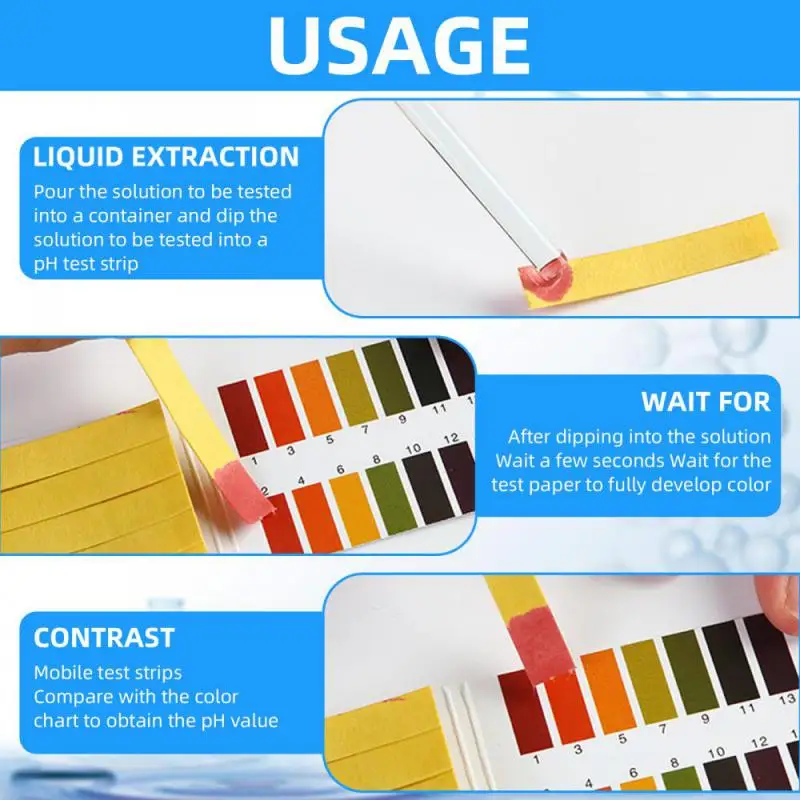 80 Strips Professional 1-14 ph Litmus Paper Ph Test Strips Water Cosmetics Soil Acidity Test Strips with Control Card