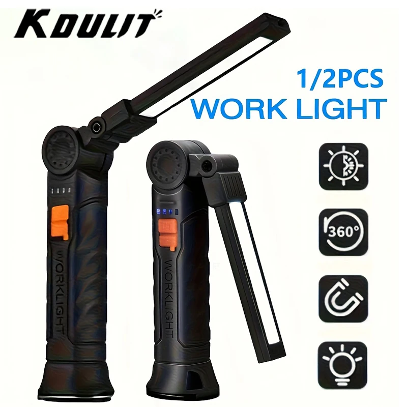 

Multifunctional Folding Work Light Portable Rechargeable Flashlight Hook Magnetic Camping Light Outdoor Car Repair Emergency