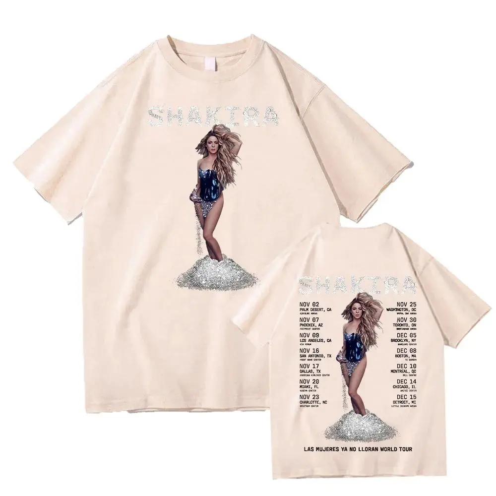 Shakira Las Mujeres Ya No Lloran 2024 World Tour T-Shirt Shakira Fan Women T-Shirt Fashion New Pattern Cotton Unisex T-Shirt