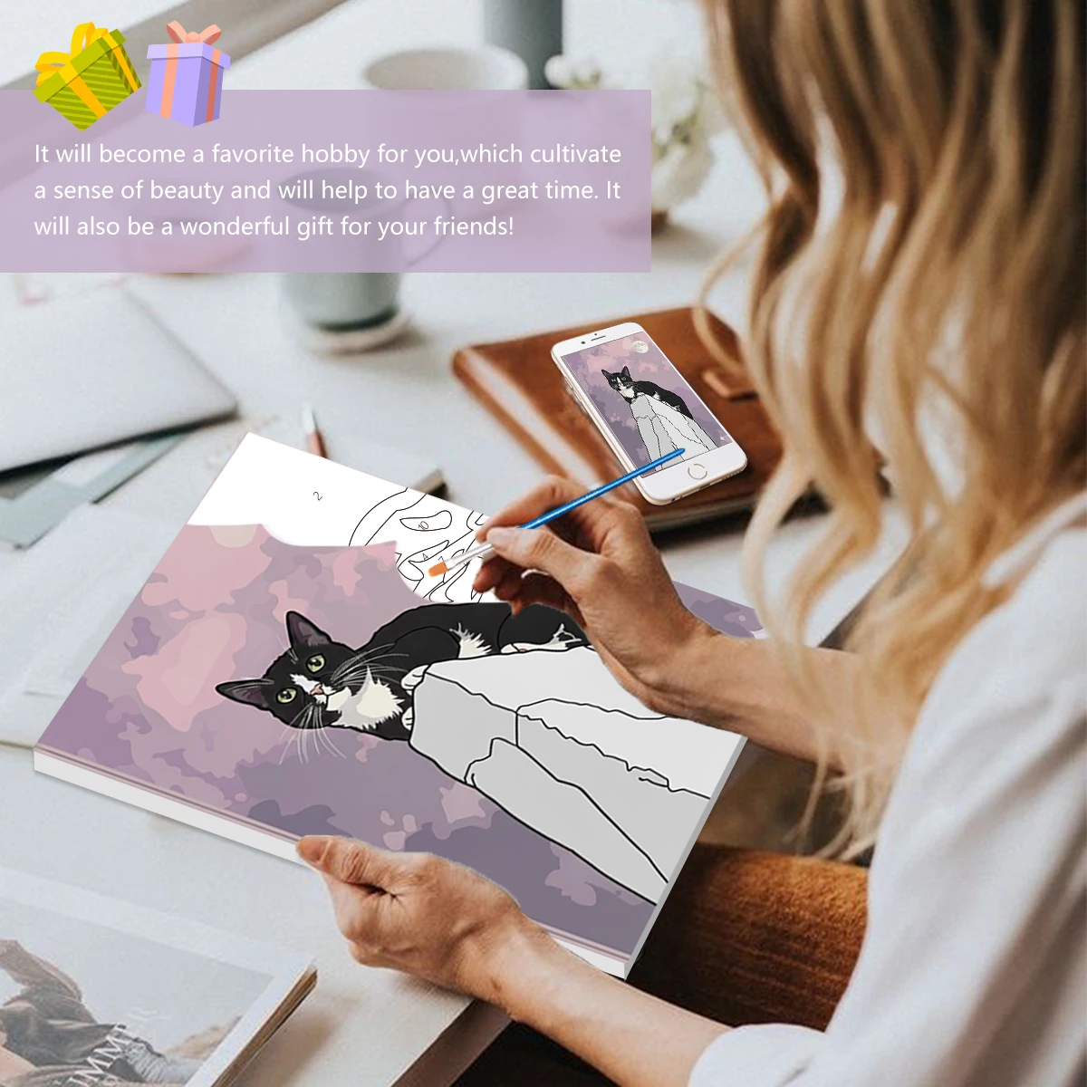 

SDOYUNO Painting Paints By Numbers For Beginner Drawing cat Animals 20x30cm With Frame Handiwork Easy Draw Set Canvas Home Decor