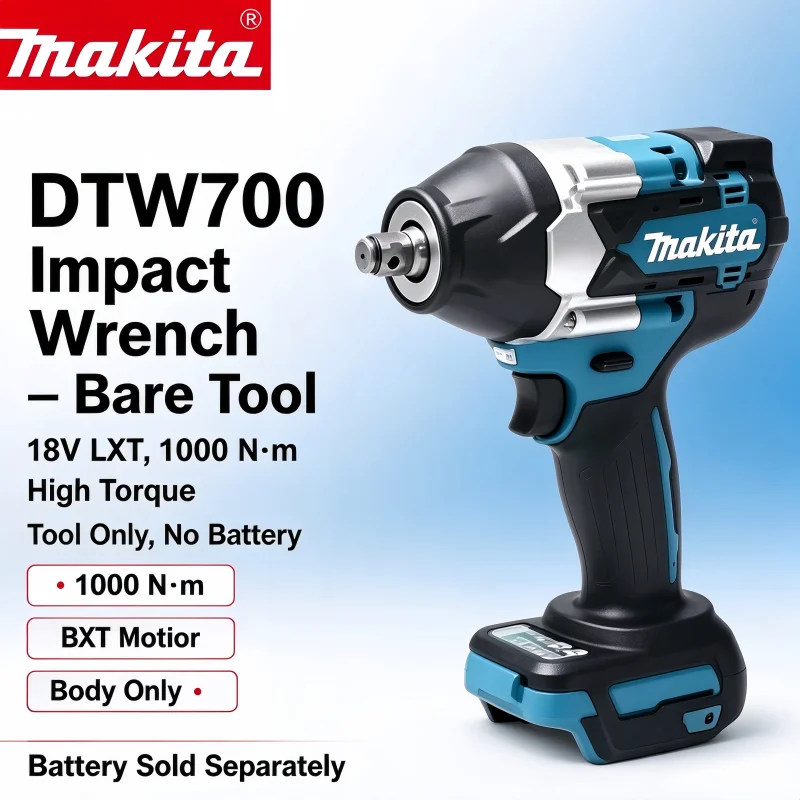 Original Makita DTW700 18V Tool Heavy Wireless Impact Wrench Brushless Electric Wrench, Adapted To Makita Lithium Battery Tool.
