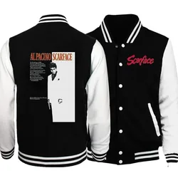 S-SCARFACE MOVIE Jacket Cool Coat Sweatshirts Trend Women Men Hoodie Baseball Uniform Jacket Couple Print Cardigan Clothes Tops