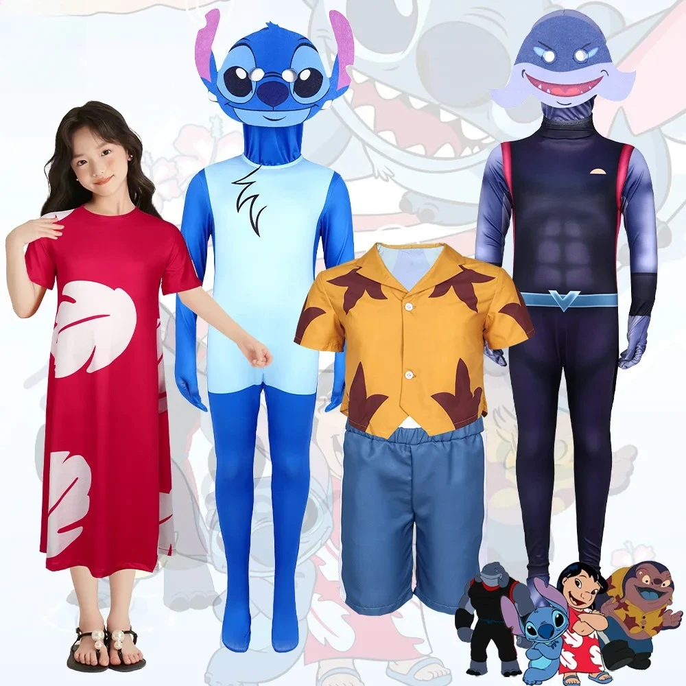 

Lilo & Stitch Kids Toddler Onesie - Soft Fleece Stitch Costume with 3D Ears & Tail, Halloween Party Performance