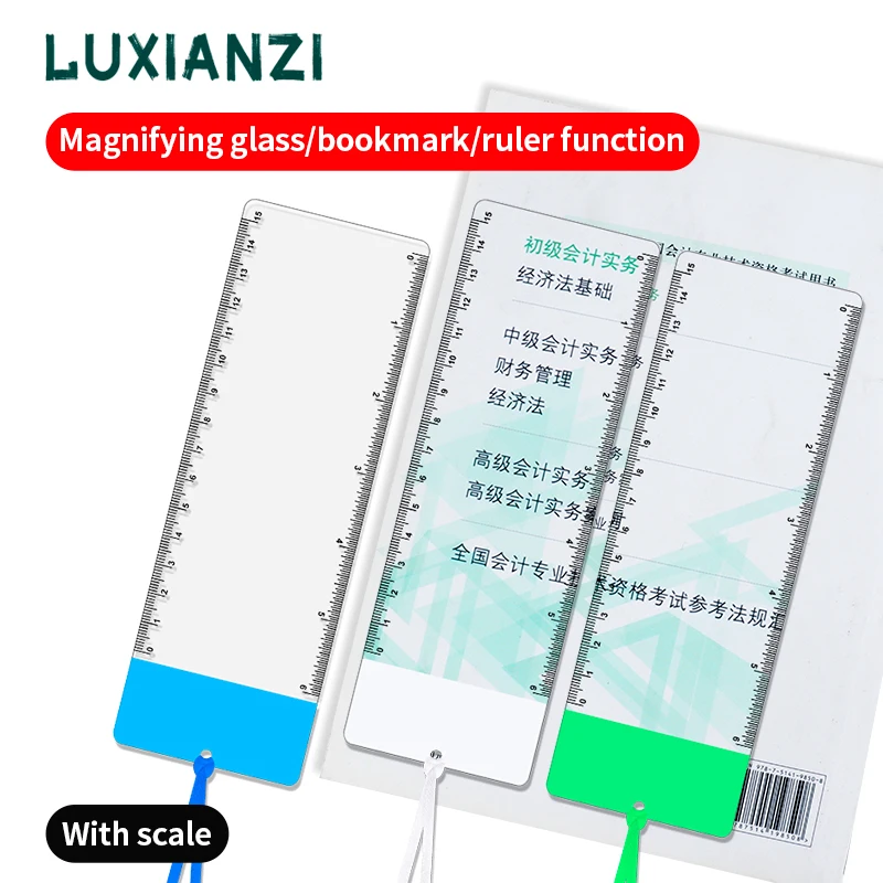 LUXIANZI 10X PVC Ultra Thin Magnifying Glass Fresnel LENS Card Magnifier With Scale Ruler For Child Reading Portable Magnifier