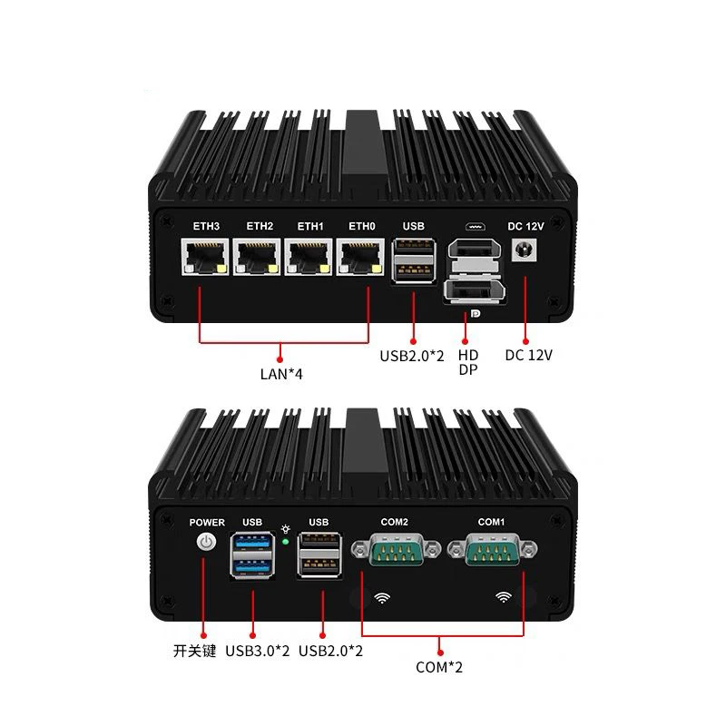 Intel N100 N150 J4125 Router morbido Pfsense Firewall Mini PC 4xIntel 2.5G i226 Lan 2COM USB3.0 DP HDMI DDR4 NVME LINUX Computer