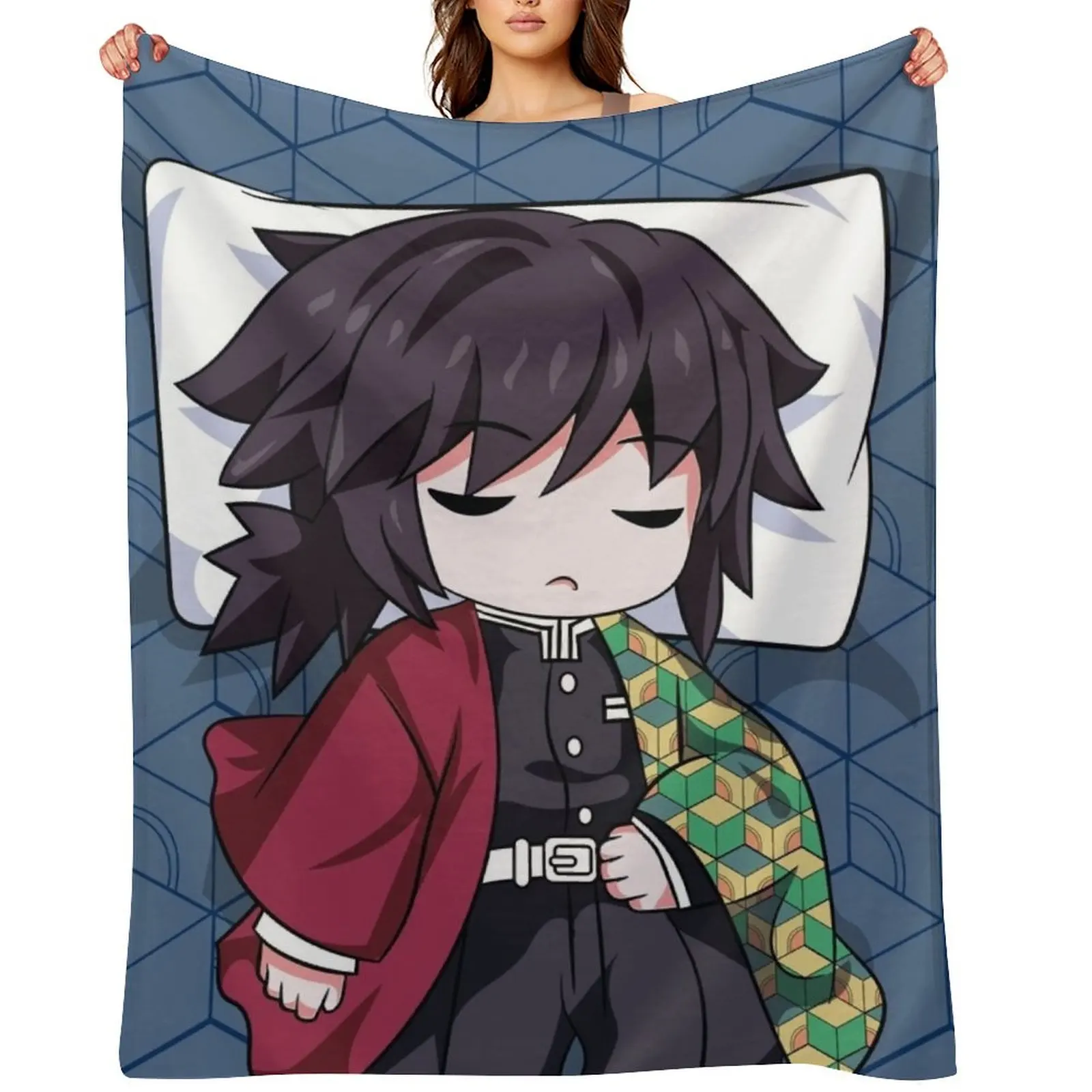 

Giyu Tomioka - Kimetsu no Yaiba Throw Blanket Comforter valentine gift ideas Shaggy Furrys Blankets