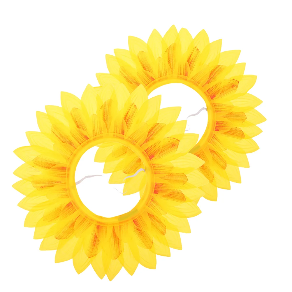 

2Pcs Sunflower Headpiece Funny Flower Costume Accessories Bright Design for Kids School Activities Sports Events Photo Props