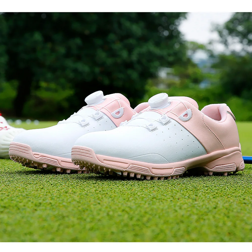 PGM damskie buty golfowe wodoodporne antypoślizgowe damskie lekkie miękkie oddychające sneakersy damskie pokrętło pasek sportowe buty XZ298