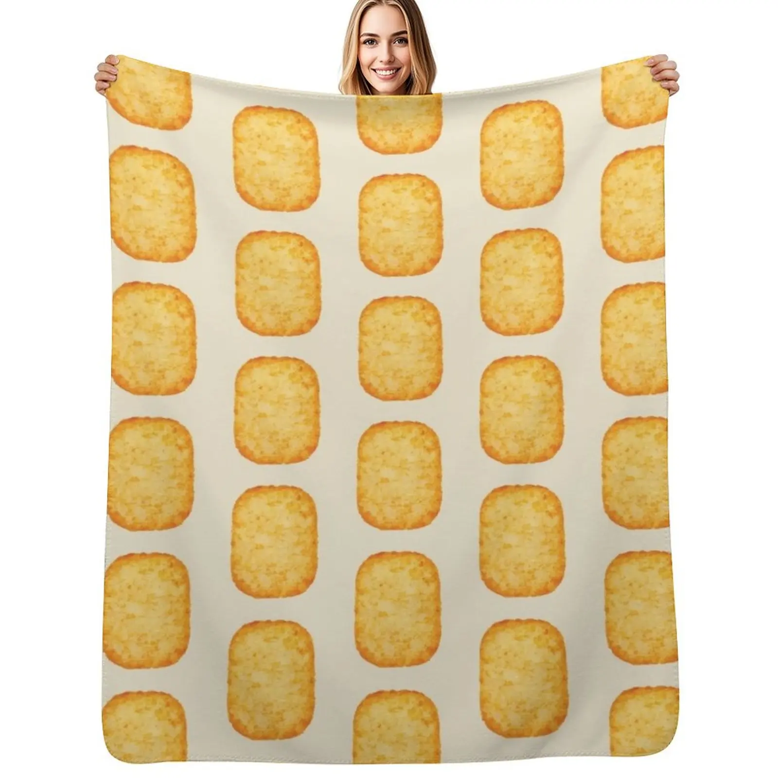 Hashbrown Throw Blanket Travel Size Cozy Blanket for Plane Train