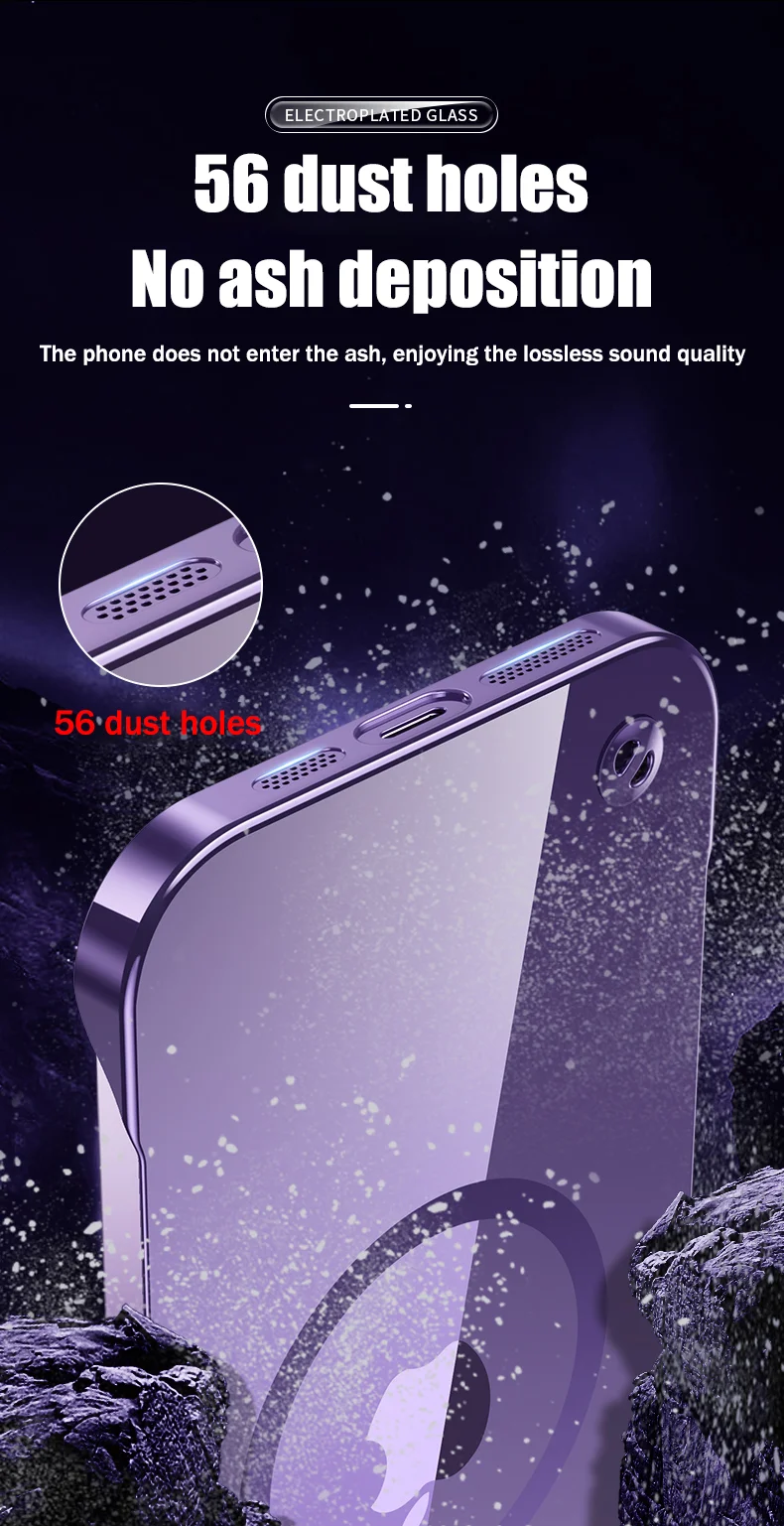 Luxuriöse, rahmenlose, magnetische Hülle mit Plating-Optik für Magsafe, dünne Schutzhülle für iPhone 16, 17, 13, 18 Pro Plus Max, kabelloses Laden, transparente, schlanke PC-Hülle – Detail 14