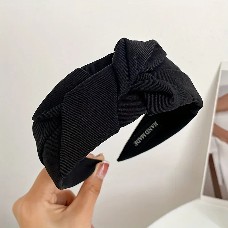 Ikat Kepala Rajut Mode Terbaru untuk Wanita, Warna Solid, Ikat Rambut Kain untuk Anak Perempuan, Ikat Rambut Lembut, Aksesoris Rambut, Hiasan Kepala