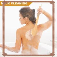 24-Hour Delivery Dry Skin Body Brush Bath Exfoliating Brush Natural Bristles Back Scrubber With Long Wooden Handle For Shower, R