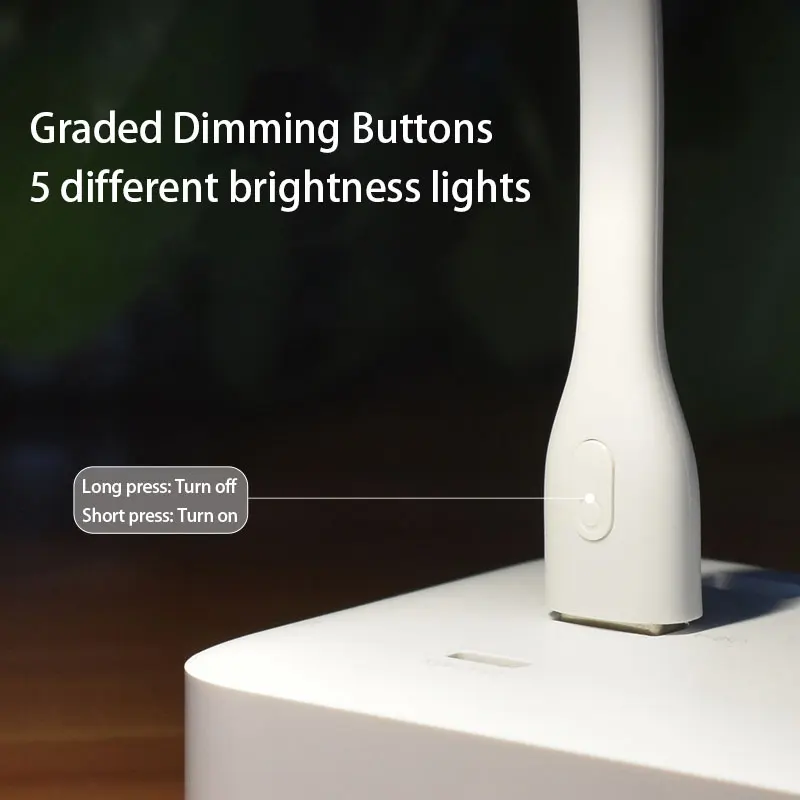Original xiaomi zmi usb led luz portátil 5v 1.2w de poupança de energia lâmpada led para banco de potência portátil notebook corpo da lâmpada dobrável