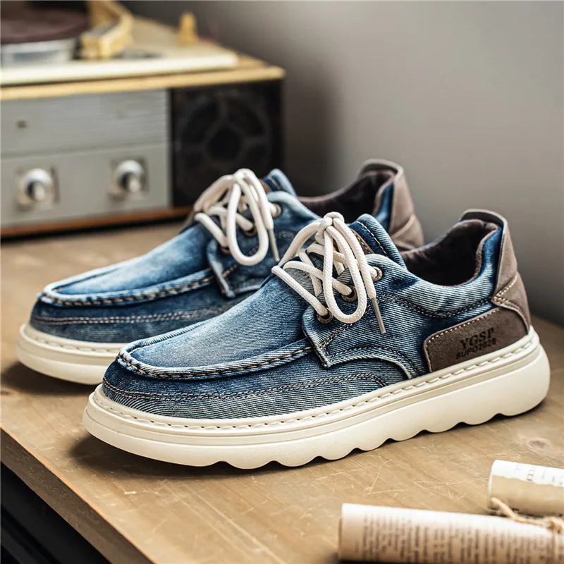 

Men's Summer Breathable Cloth Shoes Soft Sided Canvas Casual Outdoor Sports Sneakers