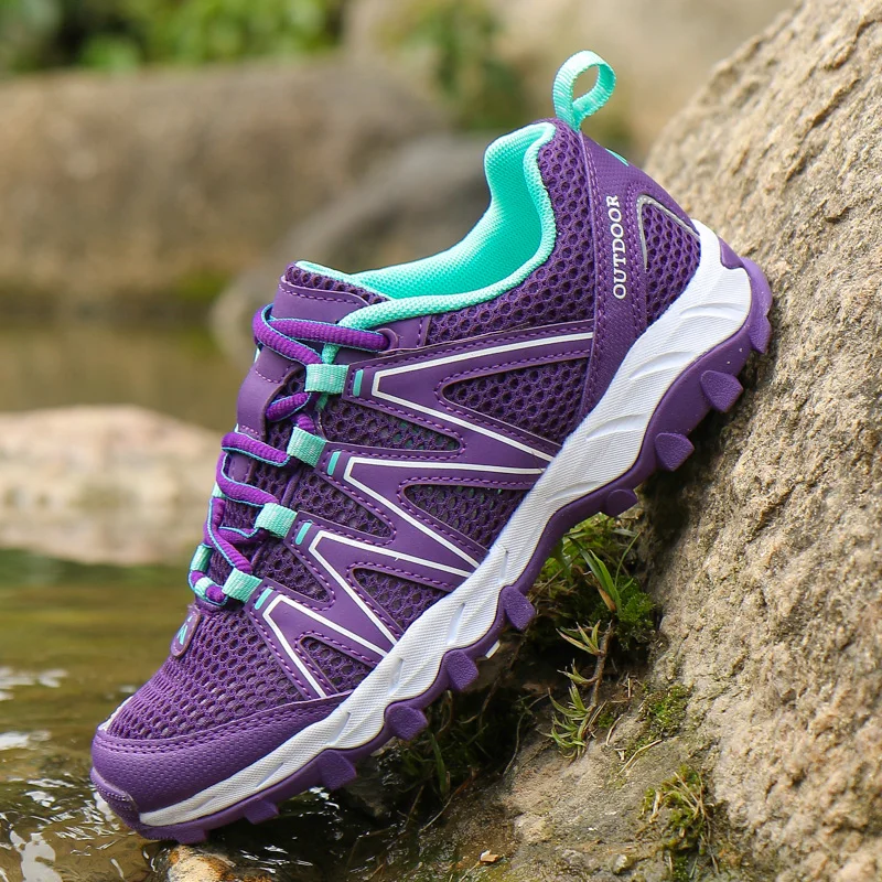 العلامة التجارية النساء أحذية رياضية شبكة المرأة حذاء للسير مسافات طويلة خففت تنفس الرحلات الرياضة تسلق الأحذية في الهواء الطلق النساء السياحة حذاء رياضة