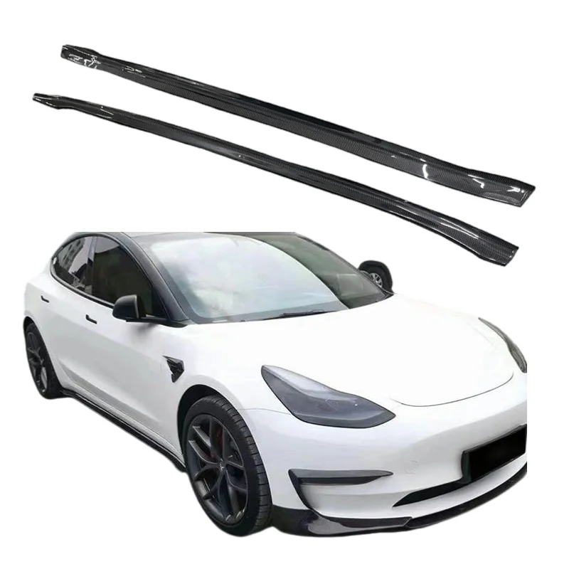 

Car Accessories C Style Carbon Fiber Side Skirts for Teslal Model 3 2019