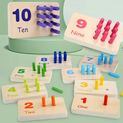 Montessori Educational Toys for Kids Numbers Learning Tools Digital Matching Board Stick Inserting Activity for Fine Motor Skill