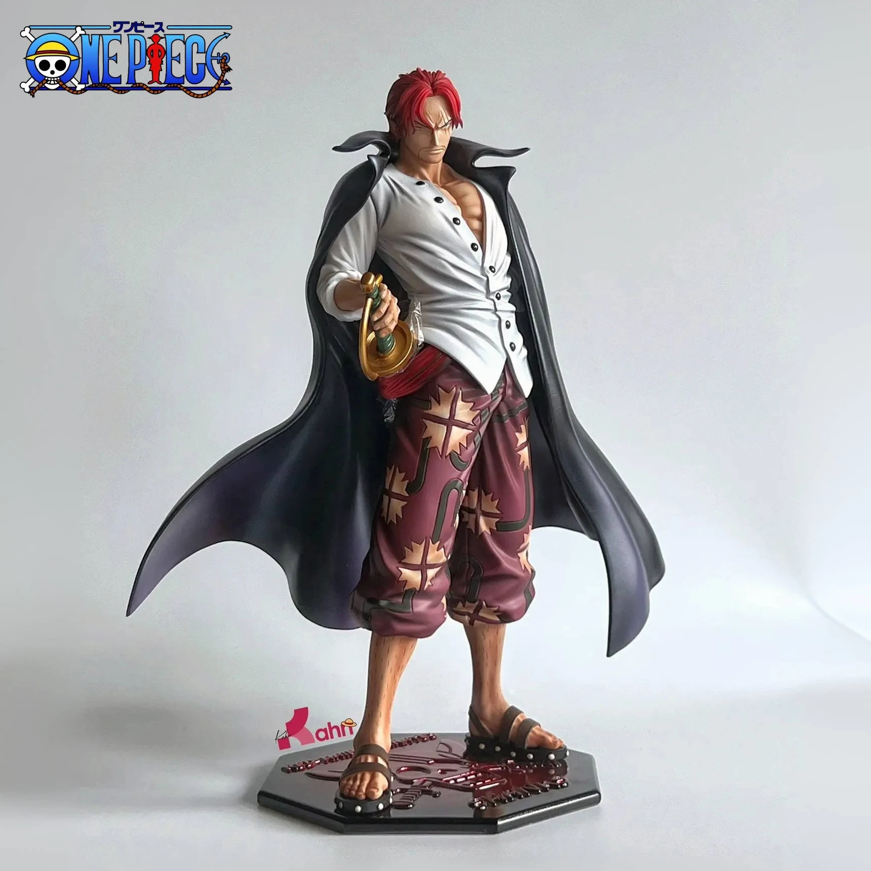 25cm One Piece Shanks Four Emperors Anime Standing Statue Figurine GK Model Action Figure Collectable Ornaments Boy Toy Gifts