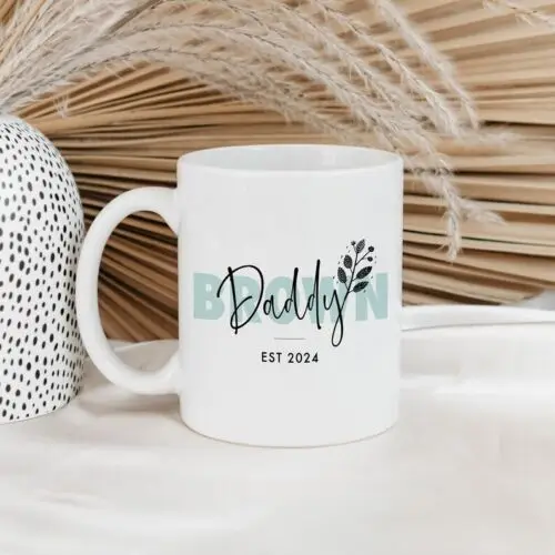 

Custom Name New Mommy Daddy Coffee Mug, 1st Mothers Day Mug Gift, New Mom and Da