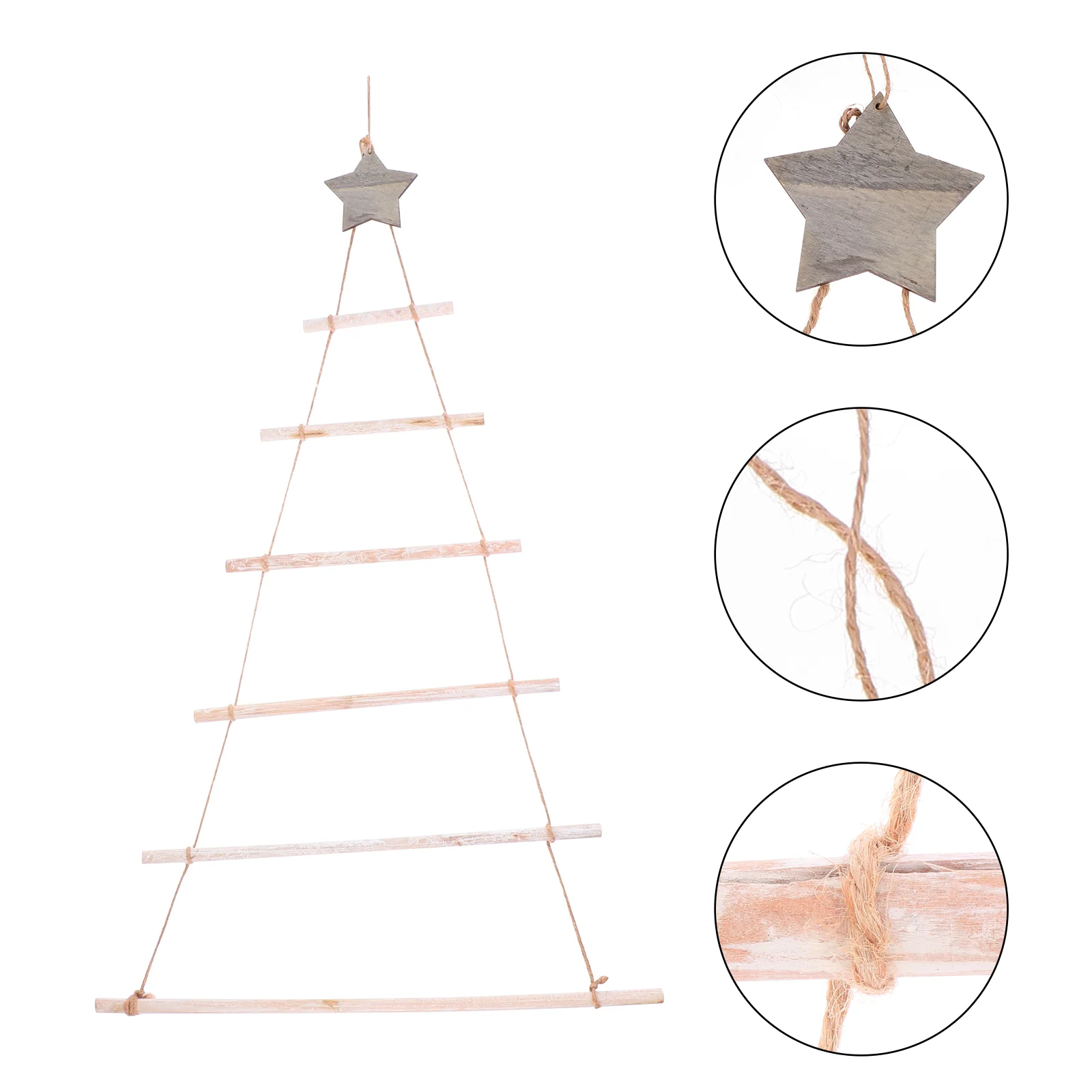 

Christmas Tree Wall Hanging Decorations Wood Ladder Signage Rack Corner Shelf Child Xmas Rope