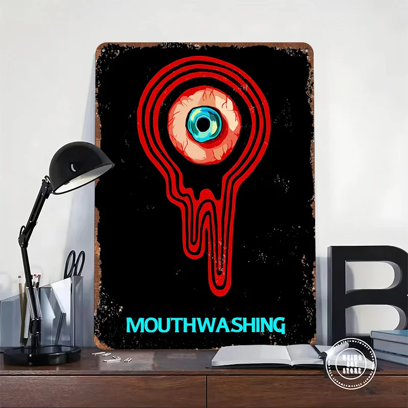 MOUTHWASHING Bloody Eyeball Tinplate Poster Customized Wall Art Retro Vintage Metal Signs for Fans Decor Room Decoration Gaming