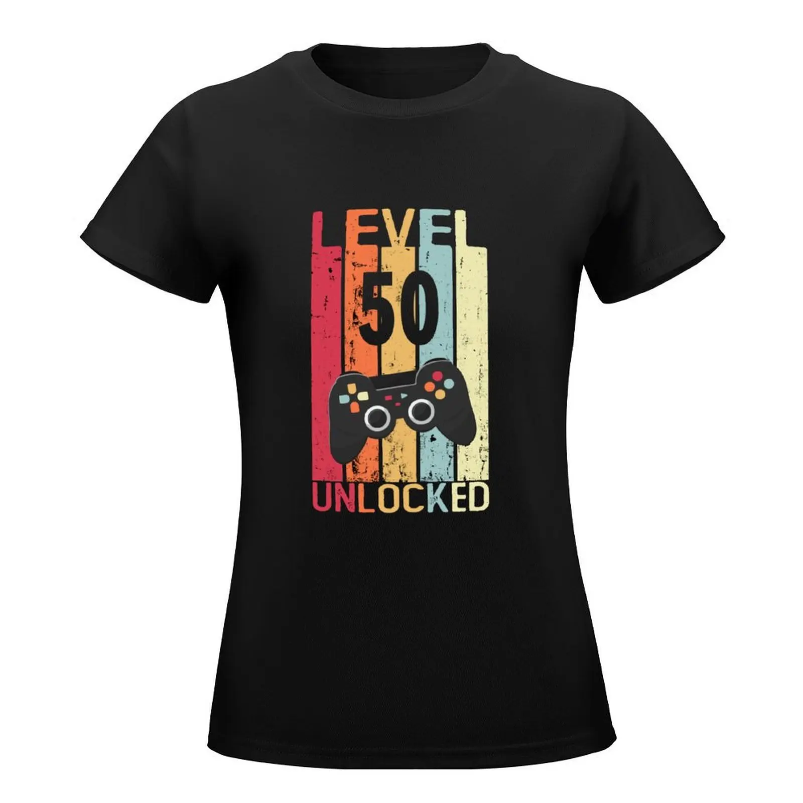 Level 50 unlocked T-Shirt summer top cute tops female workout t shirts for Women