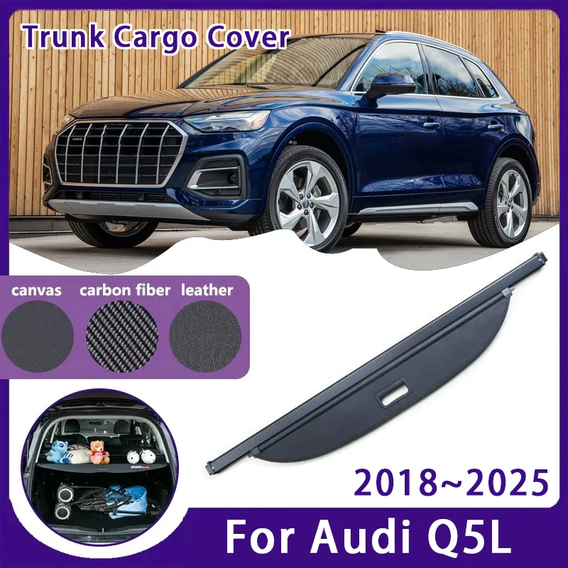 Car Trunk Curtain Cover For Audi Q5L FY 2018~2025 Long Version LWB Retractable Storage Trunk Rack Partition Shelters Accessories