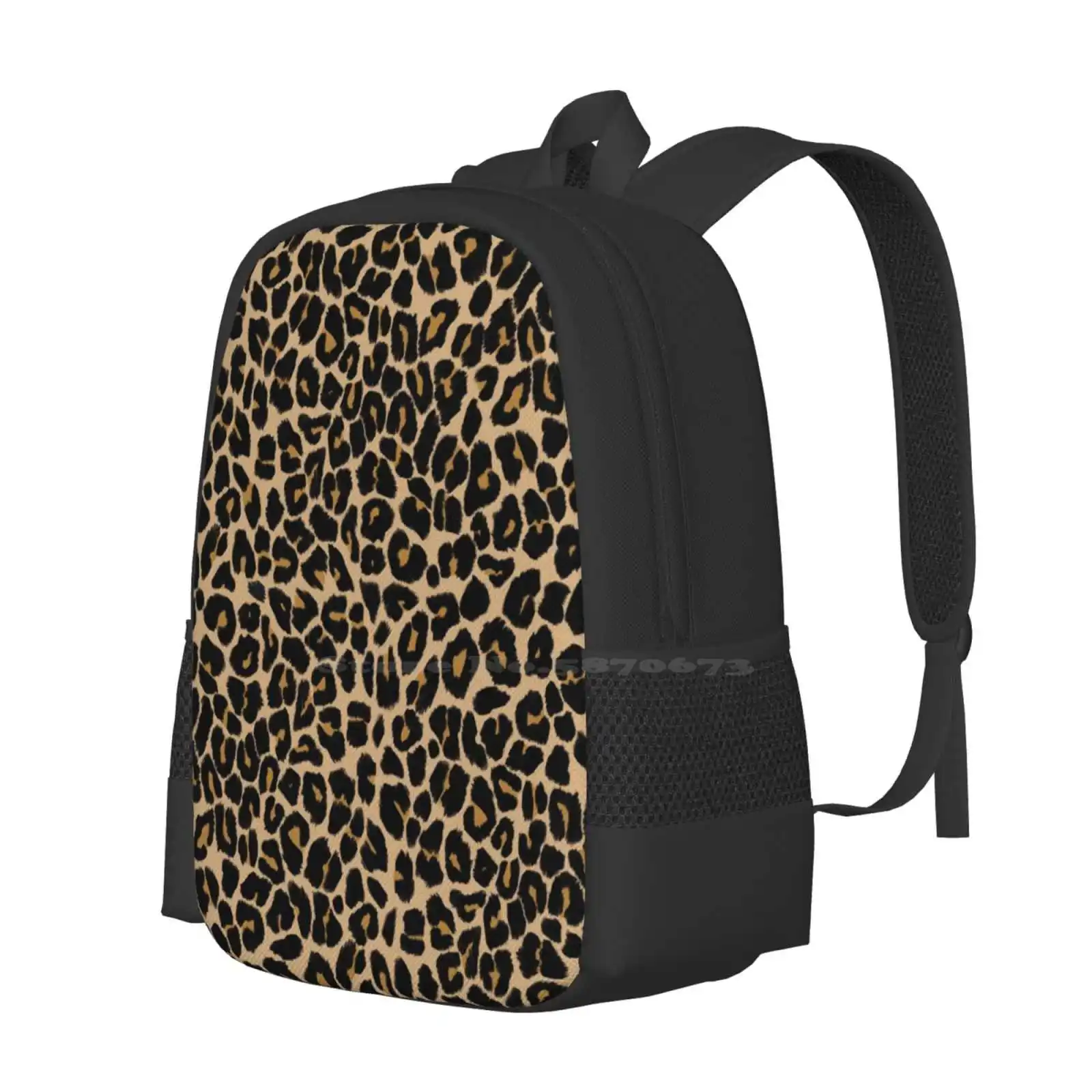 Leopard Print Traditional Colours Pattern Design Laptop Travel School Bags Leopard Spots Cheetah Lion Tiger Zoo Animal Furry