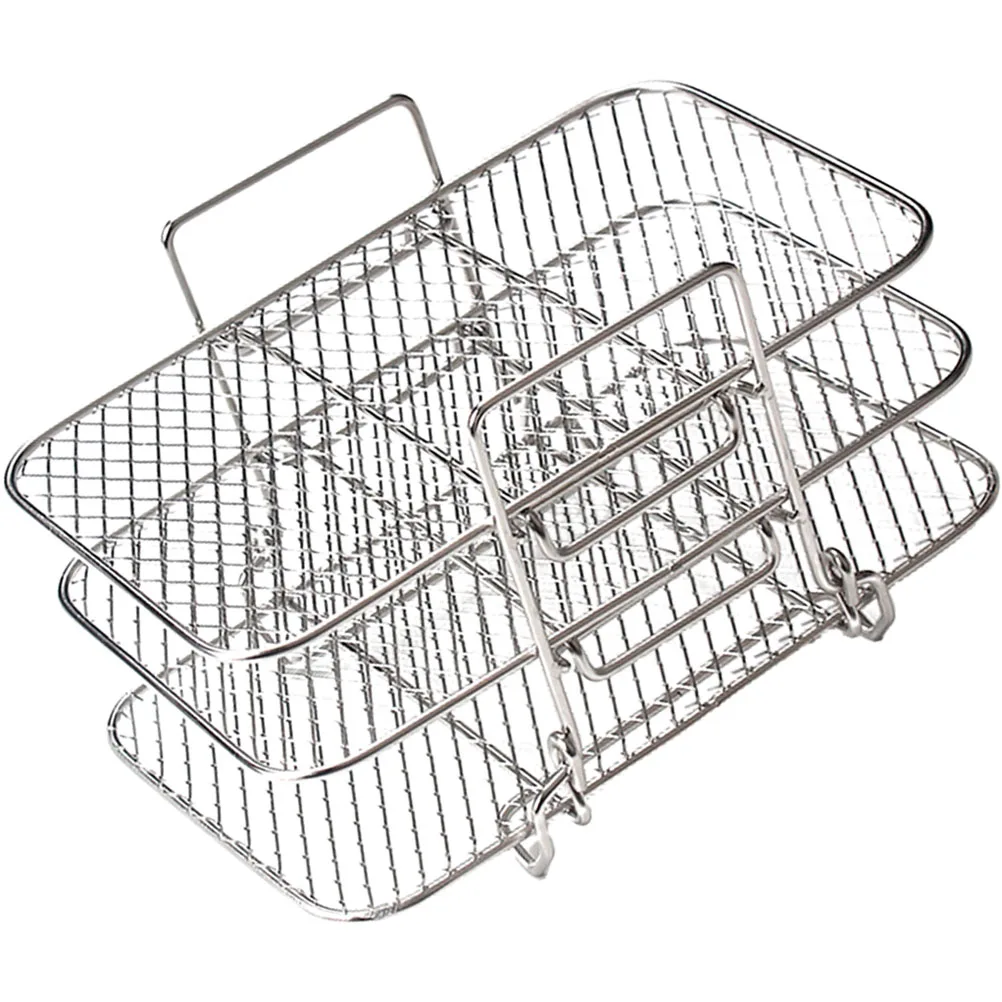 

Трехслойная стойка, электрическая духовка, духовка, гриль, аксессуар для фритюрницы, серебряная решетка для барбекю из нержавеющей стали, замена решетки