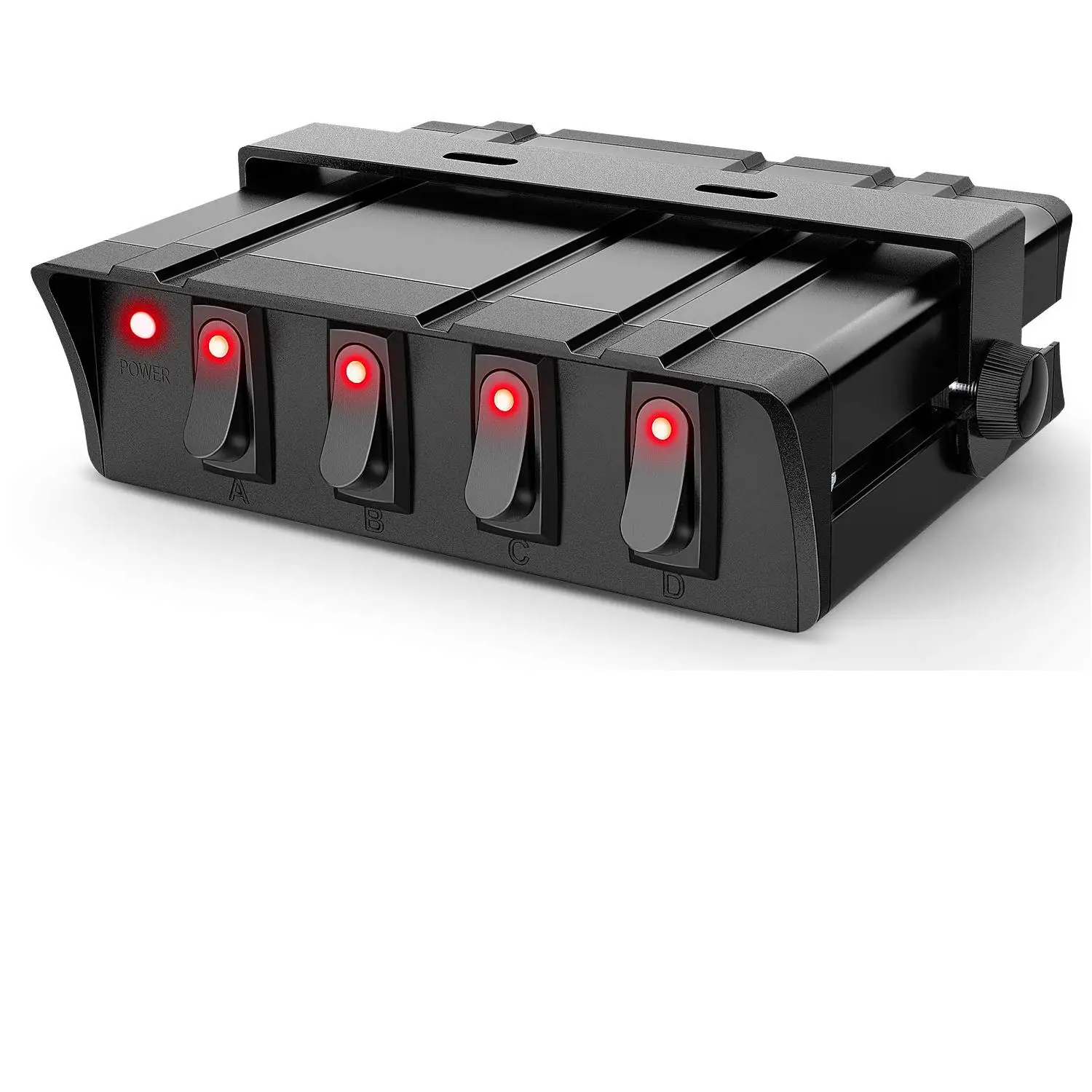 

Intelligent Library 4 Gang Rocker Switch Box SPST Toggle Switch Panel 12V 24V 20A Switch Panel For Cars Vehicles Boats RVs Camp