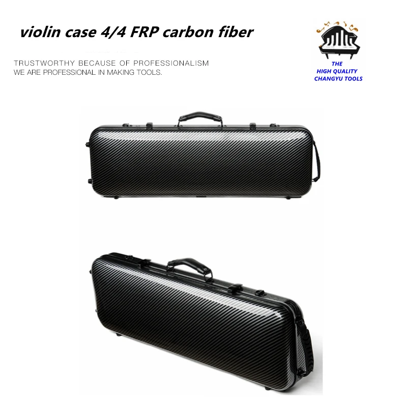 

High quality violin case 4/4 FRP carbon fiber black stripe rectangle Fashion style violin parts violin accessories