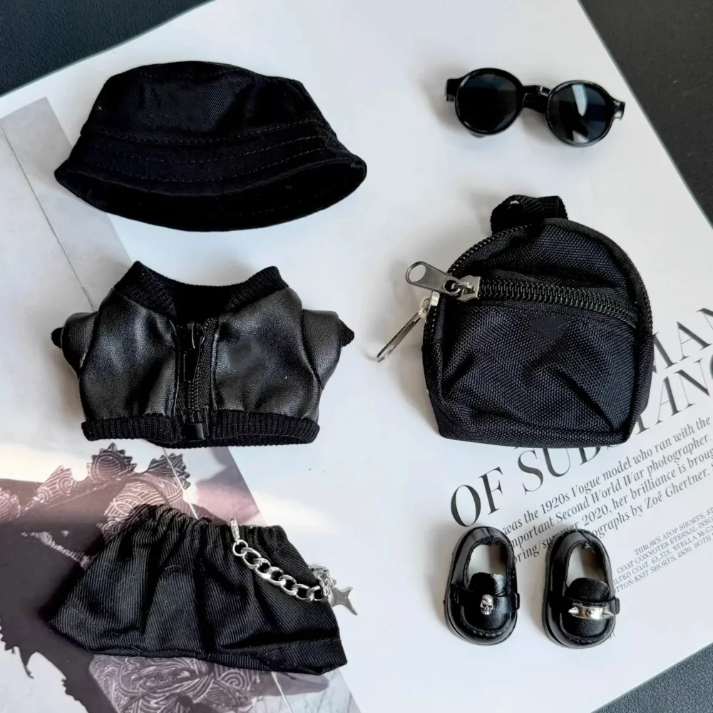 

Black trendy leather jacket set